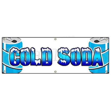 Signmission COLD SODA BANNER SIGN ice drink cart stand signs pop cola iced root beer B-72 Cold Soda